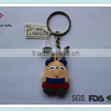 Free sample double side logo custom 3D soft plastic rubber PVC keychain