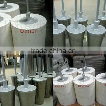 Ladle bottom porous plugs and block