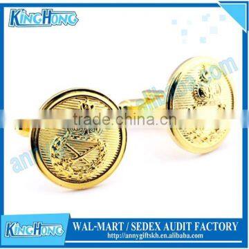 Military uniform decoration gold cufflinks