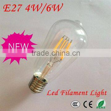 New style E27 clear glass LED Edison Light filament Bulb