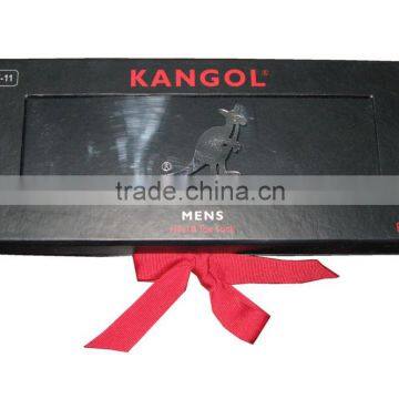 AUOB-0019 High quality graceful fabric ribbon bow storage gift paper box with PVC window