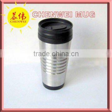 16oz Double wall stainless steel travel mug with plastic linner