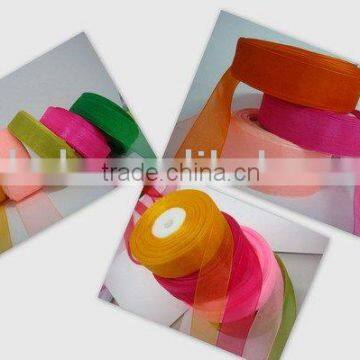 colorful organza ribbon in different width