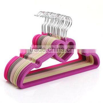 Non Slip Flocked Velvet Heart Coat Clothes Garment Hangers photo-3