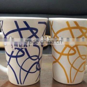 tall ceramic funnel mug with various colors,ceramic mug