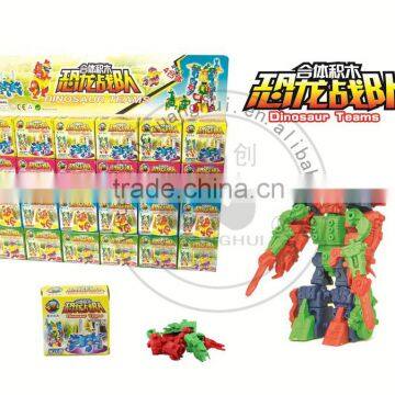 4 In 1 Building Blocks Transform Dinosaur Robot Small Toy (Can Add Candy) photo-2