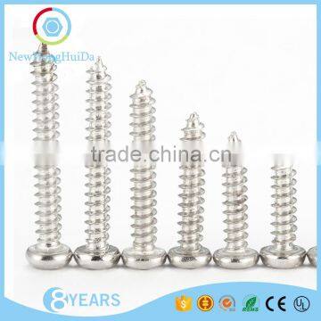 Black silvery steel pan head self tapping screw