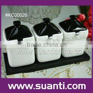 White Ceramic Condiment bottles