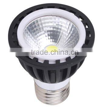 e27 base par20 7w cob led spotlight with black aluminium housing