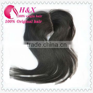 Middle parting 100% human wholesale silk lace closure hair