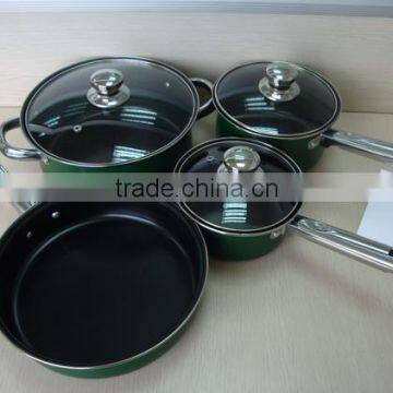 7Pieces Colorful Carbon Steel Cookware Pot Set