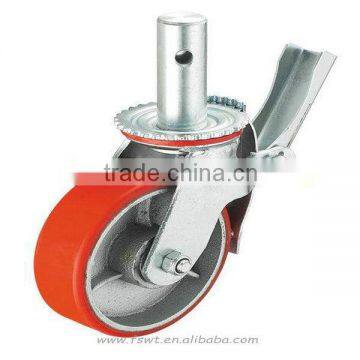 6 / 8 Inch Core PU Scaffolding Industrial Caster Wheel