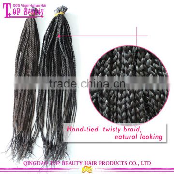 Factory price brazilian remy kinky braiding micro loop hair extension hair