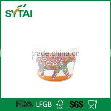 colorful Personalized disposable ice cream paper cups with dome-like roofs lids