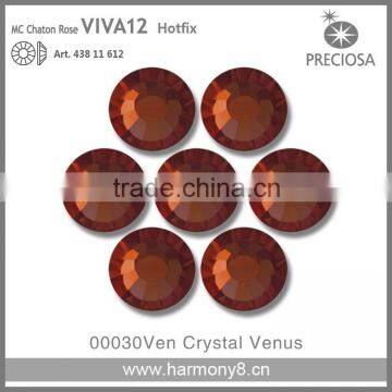 PRECIOSA Flat Back Hot Fix Rhinestones, Crystal Venus MC Chaton Rose VIVA12