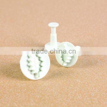 3pcs less veined leaf shape small size plunger cutter