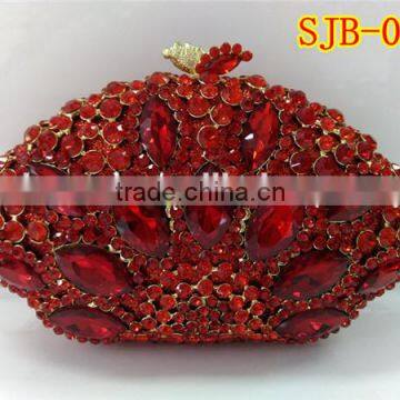 In stock high quality crystal handbag with rhinestone in different color for evening party