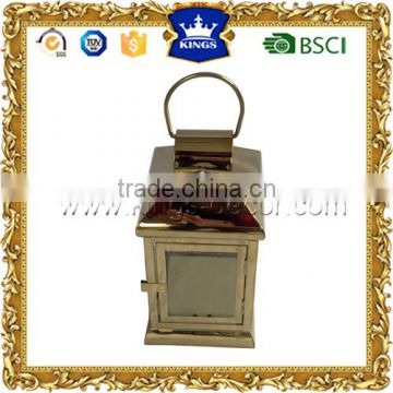 Small size gold stainless steel lantern/ candle holder