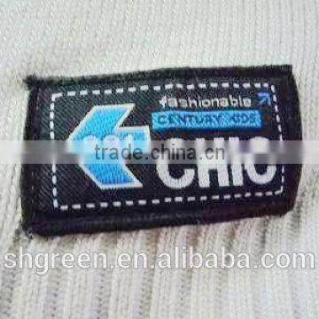 Black Woven Label,brand Logo Clothing Patch With Sewing