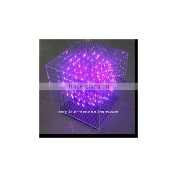 Colorful Acrylic LED Light Cube/Pink Acrylic LED Light Decoration Products