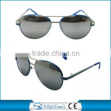 Blue metal kids sun glasses 2015 new product vogue anti-uv sunglasses