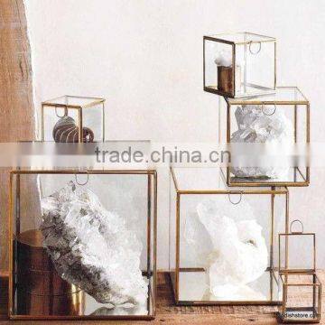 MultipurposeSquare Boxes Glass Cabinet, Storage Glass Box, Glass Display Box, Bangle Box, Triangle Box, Diamond Box, Brass Antq