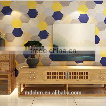 Hot sale cheap price hexagonal tile blue color wall tiles design modern house