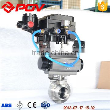 304 sanitary thread pneumatic control butterfly valve