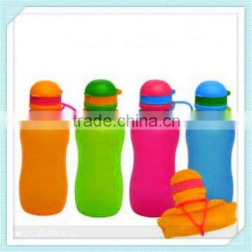 100% food grade non-toxic Silicone Foldable Sports Bottles