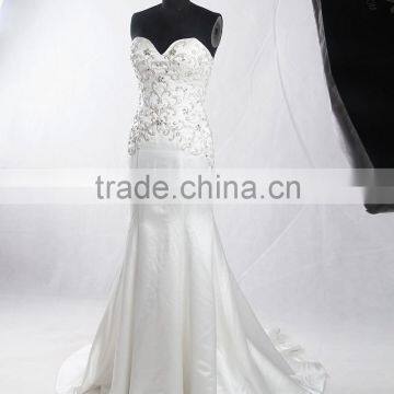 RSW907 Detachable Illustion Neckline Sexy Strapless See-Through Embroidery Designs For Mermaid Wedding Dress photo-3