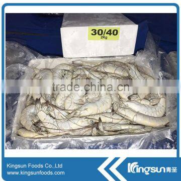 Semi-IQF shrimp headon shell on/HOSO