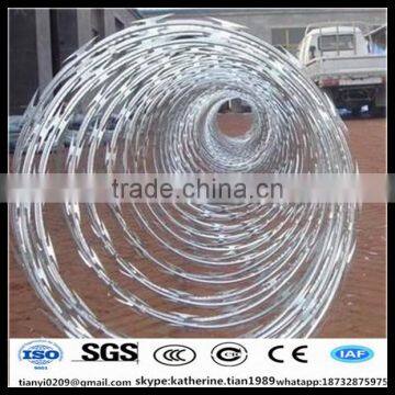 high quality low price galvanized Cross type Concertina Razor Barb wire for Prison Security