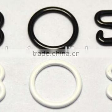 Nylon coated bra strap adjuster slider and ring