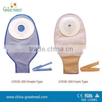 new style foam type disposable closed ostomy bag