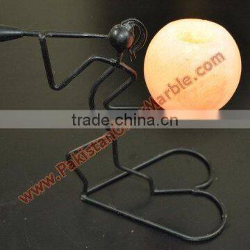 MODERN DESIGN WROUGHT IRON SALT CANDLE HOLDER & TEALIGHTS photo-2