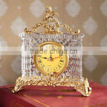 Italian Style Home Decorative Table Clock, Classical Brass with Crystal Desk Clock (BF01-0202-1)