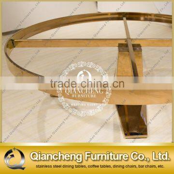 Round Gold Coffee Table Stainless Steel Luxury Living Room Furniture photo-5