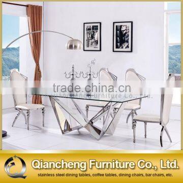 Modern Dining Table Set Tempered Glass Dining Table photo-2