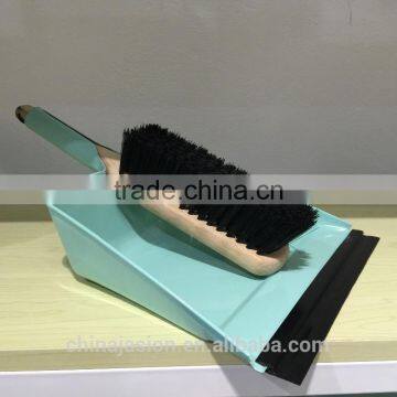 Powder Coated Metal Home Cleaning Dustpan and Stiff Hand Brush Set photo-3