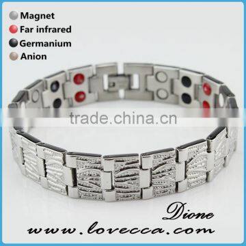 Cheap Wholesale Fashion hot selling men silver stainless steel magnetic bracelet