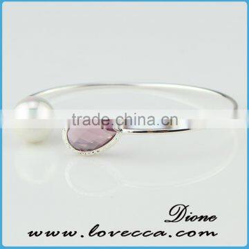 Newest 12 Months Personalized Birthstone Bracelet Birthstone Bangle for Women