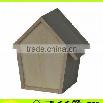 FSC Unfinished House Shape Drawer Wood Bird House photo-5