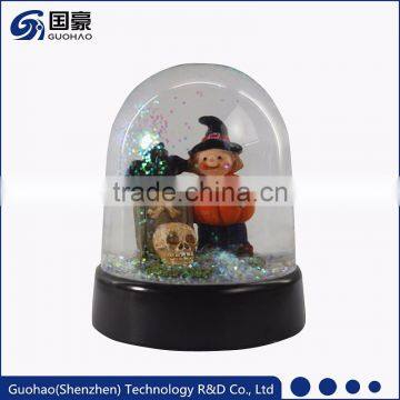 Custom plastic Halloween tombstone skull snow globe