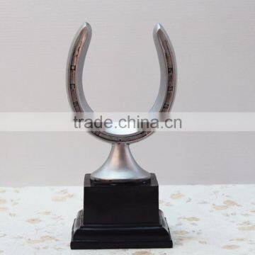 Custom Resin Silver Horseshoe U Shape Trophy photo-2