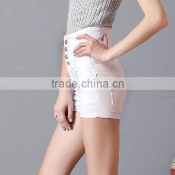 2017 Summer New Fashion High Waist Light Color White Sexy Skinny Hot Short Pants for Girls photo-2