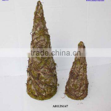 natural rattan christmas cone tree