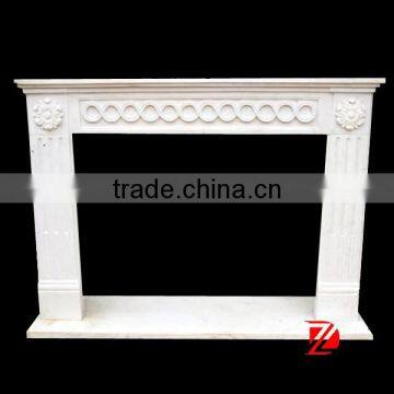 Ivory white marble fireplace mantel