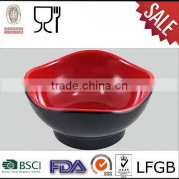 Two Tone New Designs Star Shape Melamine Salad Bowl with a Foot