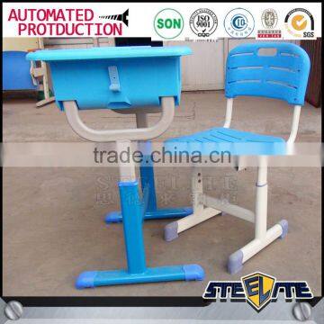 Cheap Price Adjustable Kids Plastic Attached School Desks and Chair