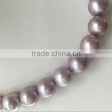 Wholesale 11-12 mm Purple Round Freshwater Loose Pearl Jewelry Necklace photo-5